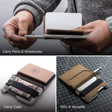 Dango Slim Minimalist Wallet for Men - RFID Blocking - Bifold, with Pen and Notebook