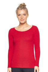 Expert Brand USA-Made Women's TriTec Activewear Performance Long Sleeve Scoop Neck T-Shirt