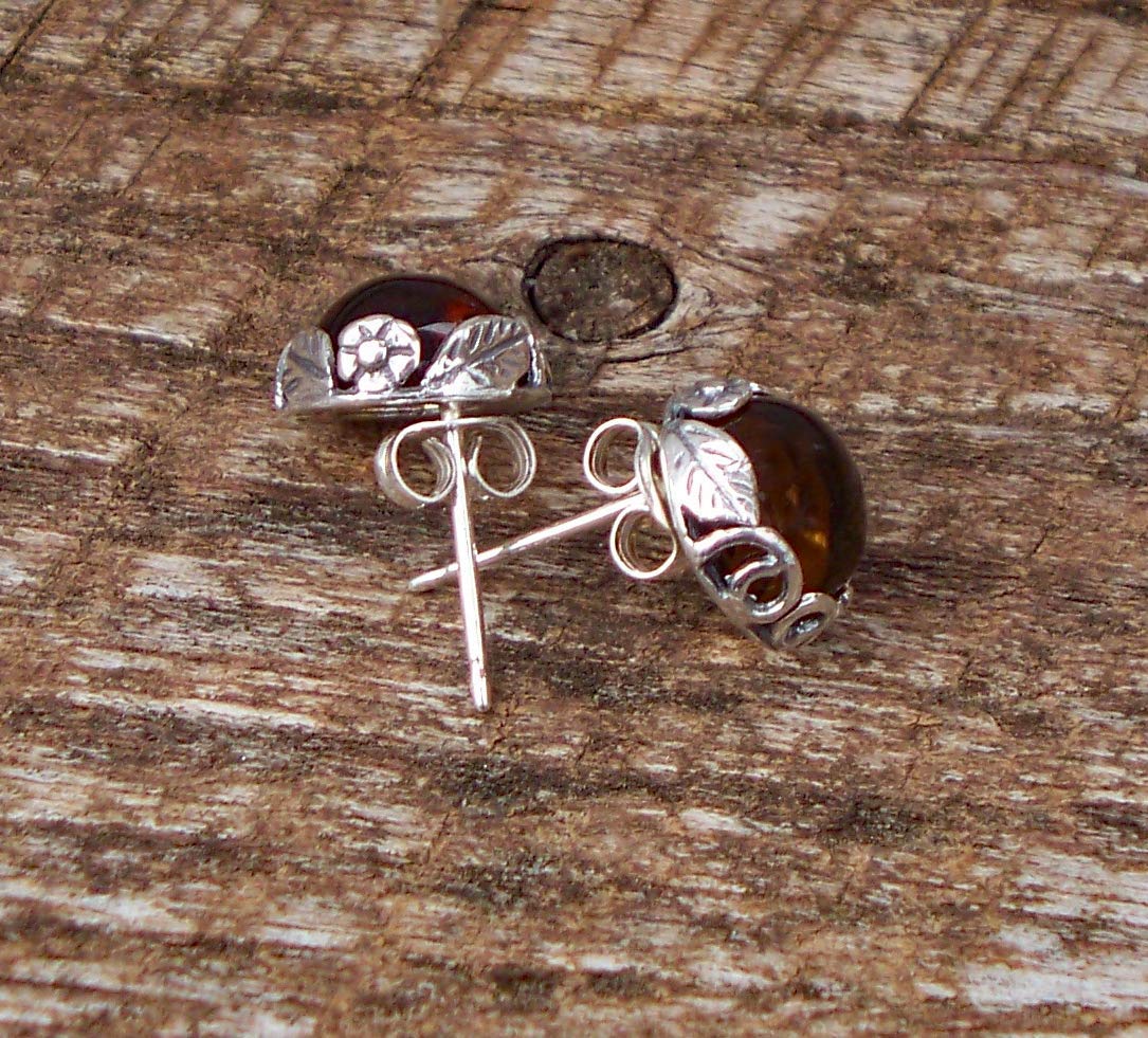 Recycled Vintage Sterling Silver Botanical Collection Stud Earrings (Mason Jar (Aqua))