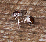 Recycled Vintage Sterling Silver Botanical Collection Stud Earrings (Mason Jar (Aqua))