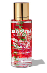 Blossom All Natural Acetone Free Nail Polish Remover, Scented, Organic Plant-Based, Vegan, Cruelty Free, Infused with Real Flowers, 2 fl. oz., Spring Bouquet
