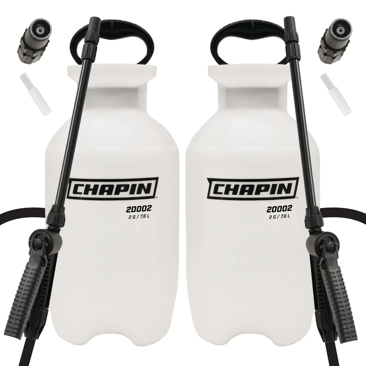 Chapin 22000 Made in USA Value Pack of 2 Units, 1 Gallon Lawn and Garden Pump Pressured Sprayer, for Spraying Plants, Garden Watering, Lawns, Weeds and Pests, Translucent White