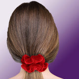 Velvet Scrunchies Premium Plush Soft Ponytail Holder Made in the USA Black