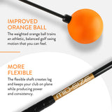 Orange Whip Golf Swing Trainer Aid Patented & Made in USA for Improved Rhythm, Flexibility, Balance, Tempo, and Strength *American Made*