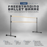VITA Barre Portable Freestanding Double Ballet Barre, Extreme, Wood | Fixed Height, Made in USA, Home or Gym Exercise Equipment for Kids & Adults | Dance, Fitness, Pilates