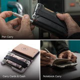 Dango Slim Minimalist Wallet for Men - RFID Blocking - Bifold, with Pen and Notebook