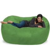 Chill Sack Bean Bag Chair: Huge 6' Memory Foam Furniture Bag and Large Lounger - Big Sofa with Soft Micro Fiber Cover - Red Furry
