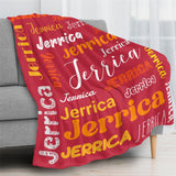 Custom Blanket with Name, Soft Cozy Personalized Name Blankets for Kids, Girls, Boys, Adults, Customized Christmas Blanket for Women, Men, Newborn, New Mom, Red Colors, Made in USA