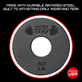 Micro Gainz 1-Inch Center Hole Standard Fractional Weights Plates Set, 8 Piece Dumbbell & Barbell Set of .50LB Plates for Strength Training and Weight Lifting, Made In USA