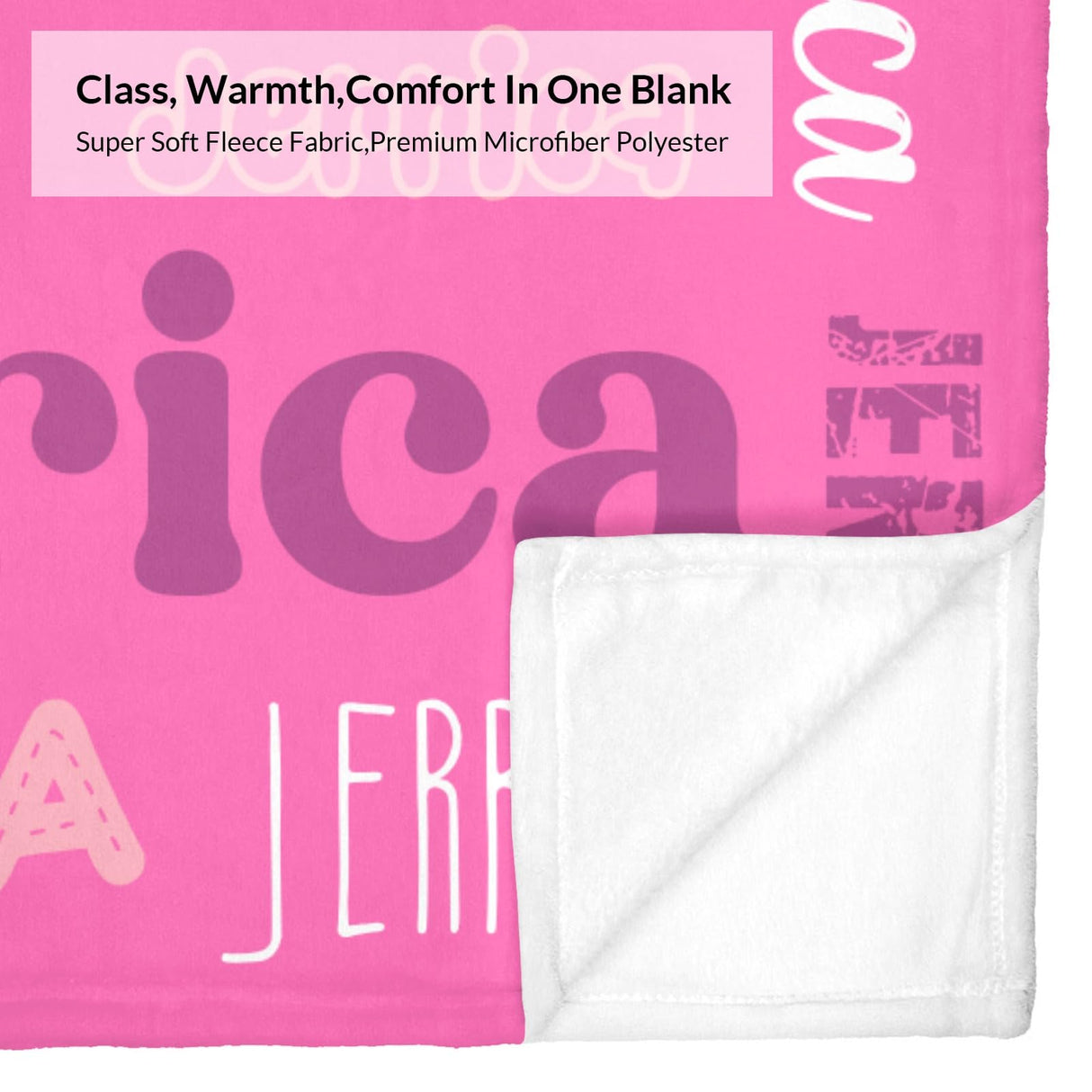 Custom Blanket with Name, Soft Cozy Personalized Name Blankets for Kids, Girls, Boys, Adults, Customized Christmas Blanket for Women, Men, Newborn, New Mom, Red Colors, Made in USA