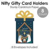 Big Dot of Happiness Holy Nativity - Manger Scene Religious Christmas Money and Gift Card Sleeves - Nifty Gifty Card Holders - Set of 8