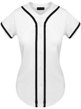 Hat and Beyond Womens Baseball Jersey Button Down Tee Short Sleeve Softball Active Shirts Made in USA