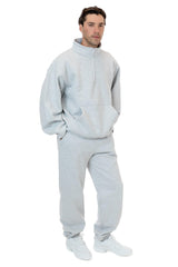 Los Angeles Apparel Heavy Fleece X Pocketed Half Zip Sweater (Piece Dye)