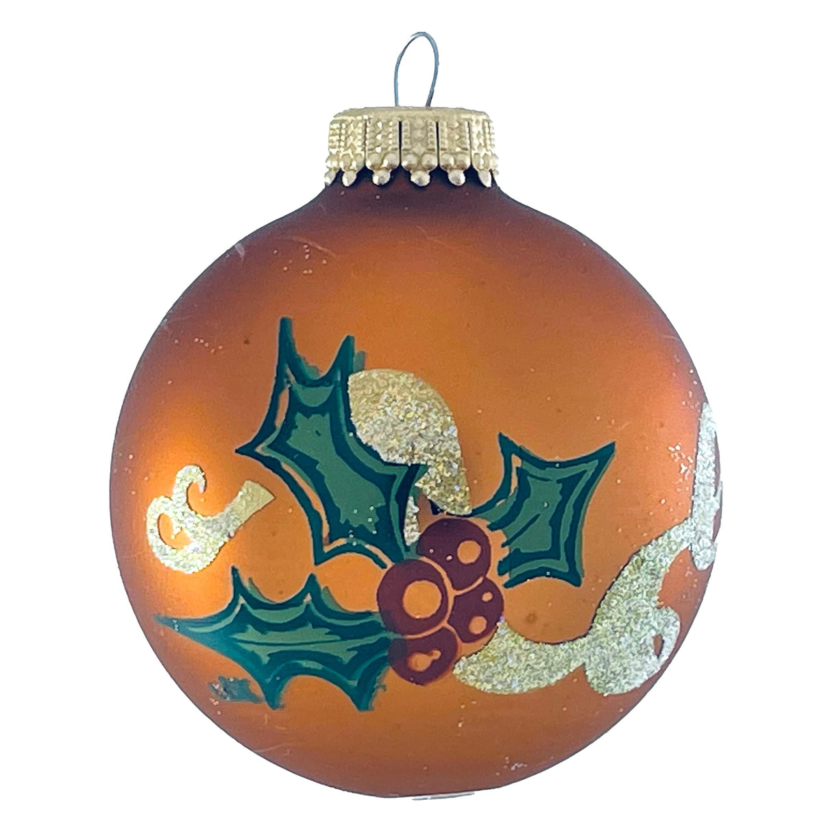 Glass Christmas Tree Ornaments - 67mm/2.625" [4 Pieces] Decorated Balls from Christmas by Krebs Seamless Hanging Holiday Decor (Frost with Blue & Silver Bethlehem Scene)