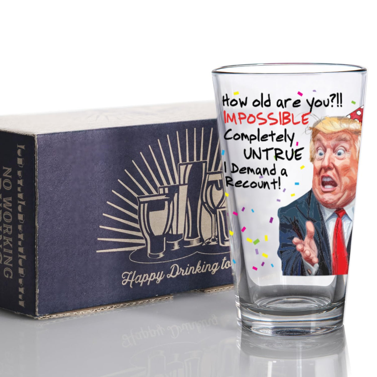 Funny Trump Birthday Glass - Trump Birthday Gifts for Men, Donald Trump Gifts for Men, Funny Birthday Gift for Women, Trump Gifts, Birthday Gift for Husband, Trump Stuff, Maga Merch (SHOT GLASS)