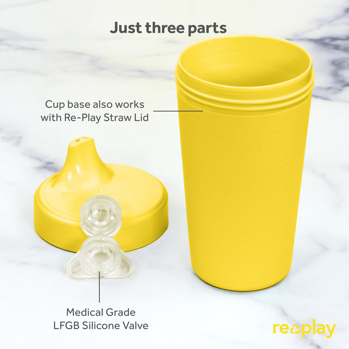 Re-Play Made in USA 10 Oz. Sippy Cups for Toddlers, Pack of 4 - Reusable Spill Proof Cups for Kids, Dishwasher/Microwave Safe - Hard Spout Sippy Cups for Toddlers 3.13" x 6.25", Desert Roses