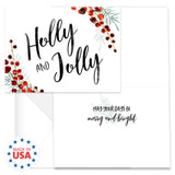 Painted Kraft Style Holiday Cards / 24 Modern Christmas Note Cards With White Envelopes / 4 5/8" x 6 1/4" Illustrated Faux Kraft Greeting Cards / 6 Cheery Winter Designs/Made In The USA