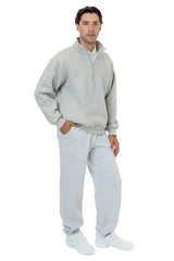 Los Angeles Apparel Heavy Fleece X Half Zip Sweater (Piece Dye)