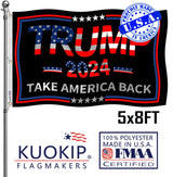 Double Sided Red Trump 2024 Flag 3x5 Made in USA Outdoor Heavy Duty 3 Ply Polyester Trump Take America Back Flag with White Starting Tape and 2 Brass Grommets