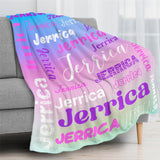 Custom Blanket with Name, Soft Cozy Personalized Name Blankets for Kids, Girls, Boys, Adults, Customized Christmas Blanket for Women, Men, Newborn, New Mom, Red Colors, Made in USA