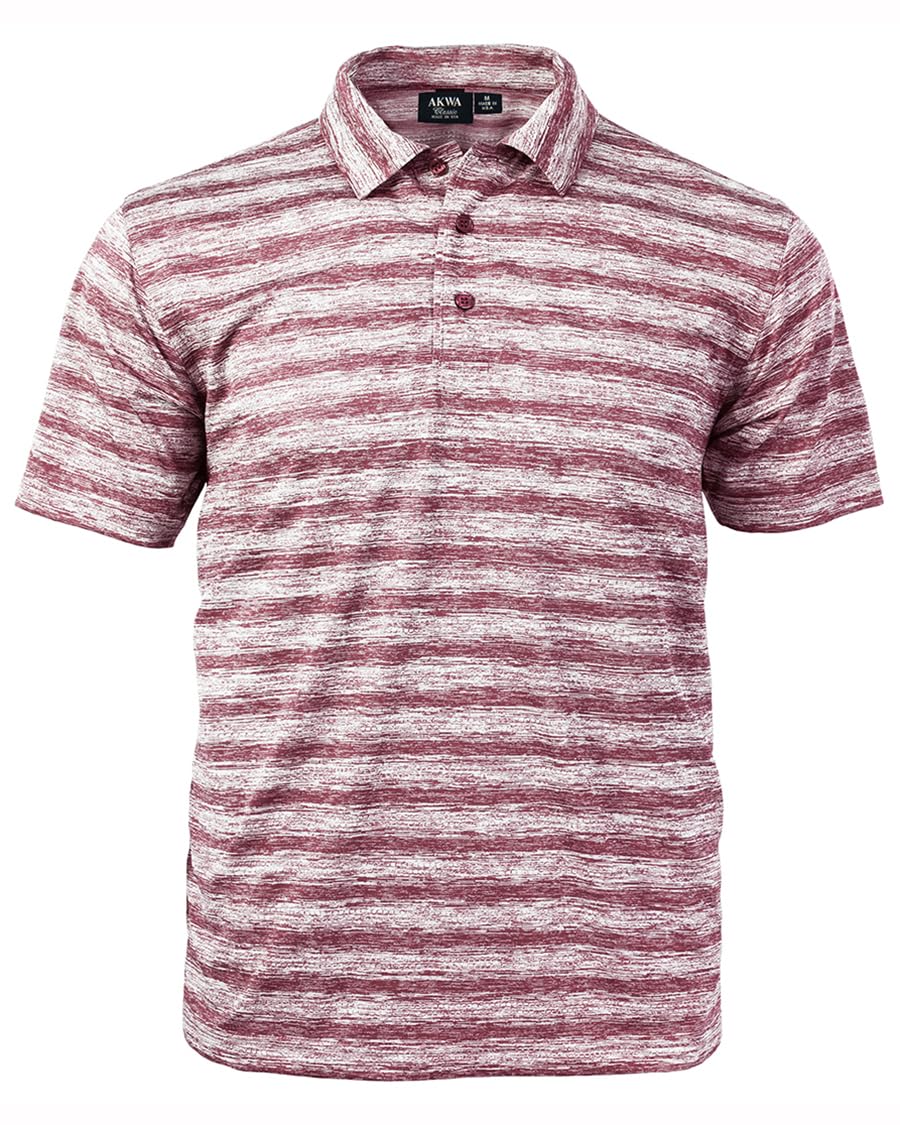 Akwa Men's Short Sleeve Ombre Stripe Polo Made in USA