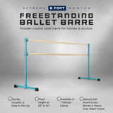 VITA Barre Portable Freestanding Double Ballet Barre, Extreme, Wood | Fixed Height, Made in USA, Home or Gym Exercise Equipment for Kids & Adults | Dance, Fitness, Pilates