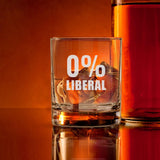 0% Liberal | Republican Trump Glass | 11 oz Bourbon Whiskey Rock Glass | Old Fashioned Whiskey Tasting Glasses For Men | Retirement Gifts For Men | Made In USA