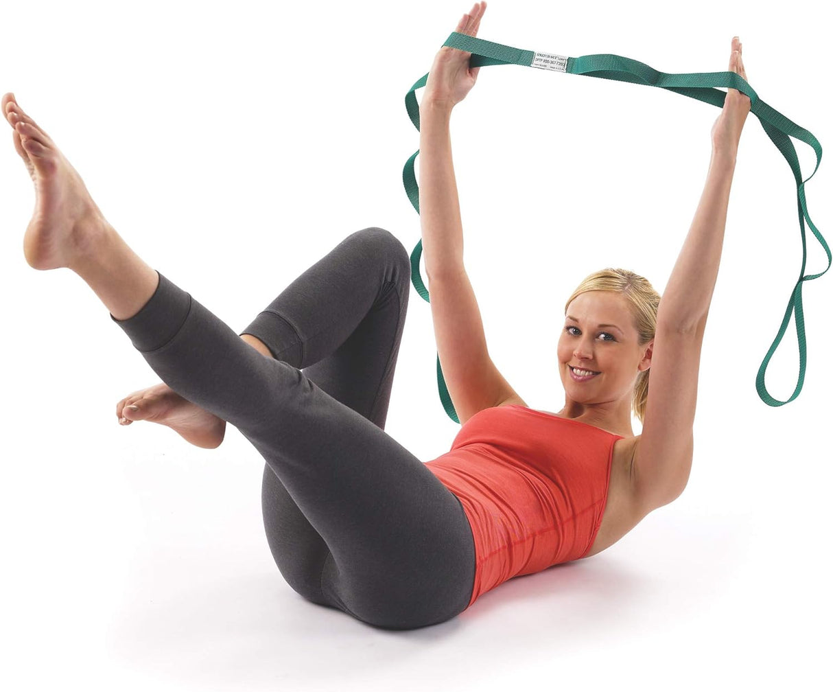 OPTP The Original Stretch Out Strap with Exercise Pilates Essentials Book, USA Made Top Choice Stretch Out Straps for Physical Therapy, Pilates Stretching Strap or Knee Therapy Strap