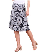 Popana Womens Casual Knee Length A-Line Stretch Midi Skirt Plus Size Made in USA