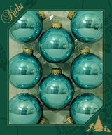 Glass Christmas Tree Ornaments - 67mm / 2.63" [8 Pieces] Designer Balls from Christmas By Krebs Seamless Hanging Holiday Decor (Snow White with Silver Caps)