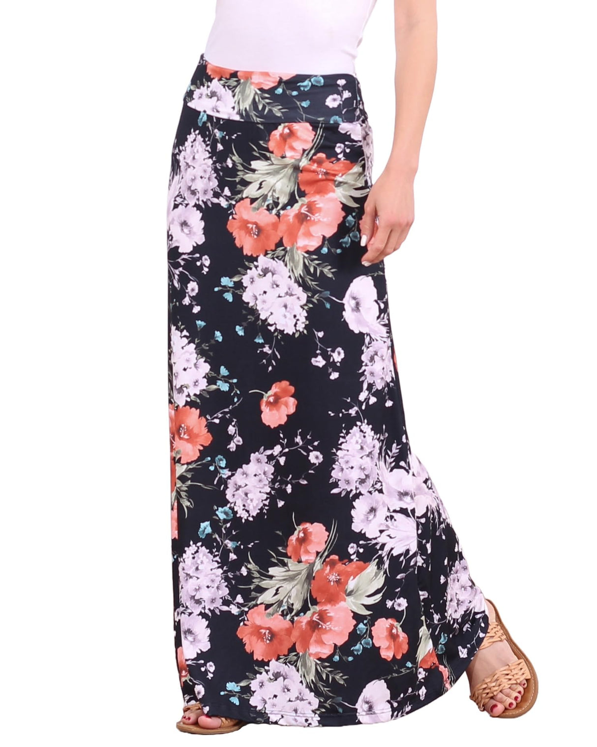 Popana Womens Long Maxi Skirt - Made in USA Long Skirts for Women Trendy - Casual Convertible Sundress Plus Size Maxi Skirt