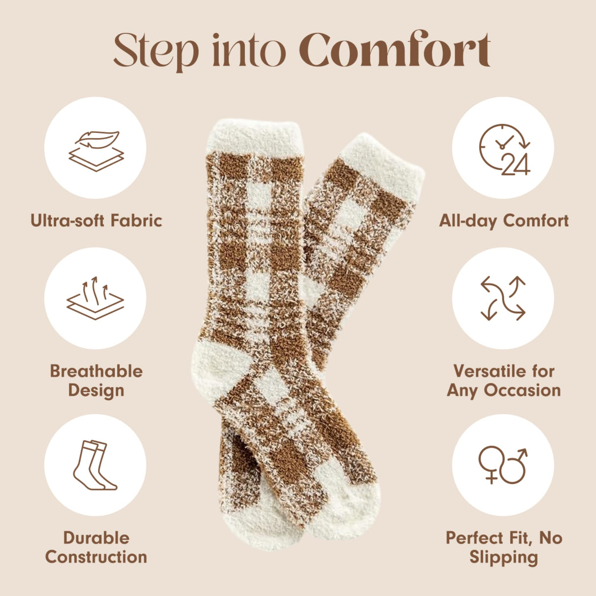 Unboxme Gifts Warm & Cozy Ultra-Luxe Cloud Sock for Women & Men - Super Soft Luxurious Fabric Sleep Socks