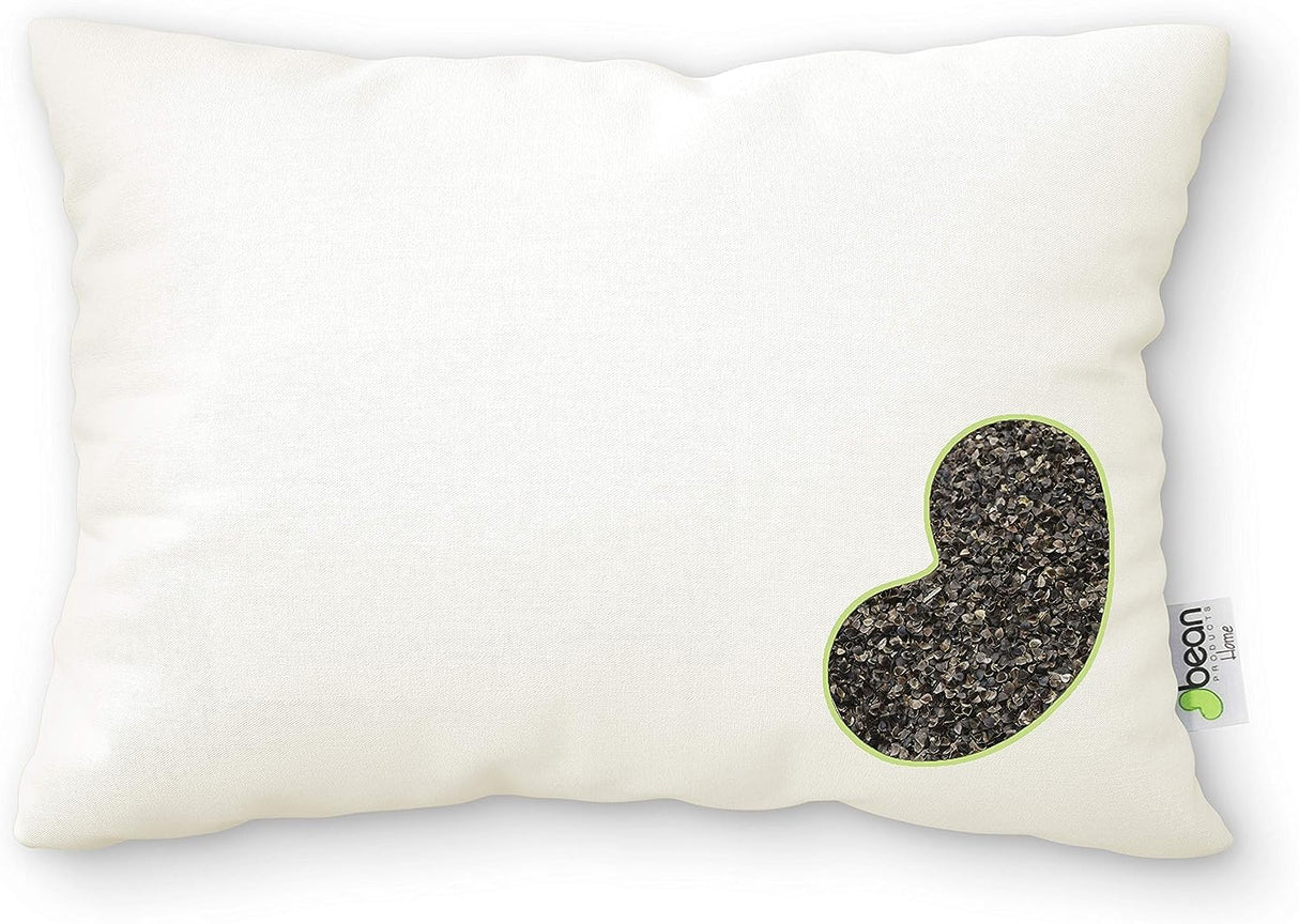 Buckwheat Hull Travel/Toddler Bed Pillow - Neck Bed Body Floor Cushion Eco Friendly Throw Bolster - Made in USA - Cotton Zippered Shell Filled with Organic Buckwheat - 13" x 18"