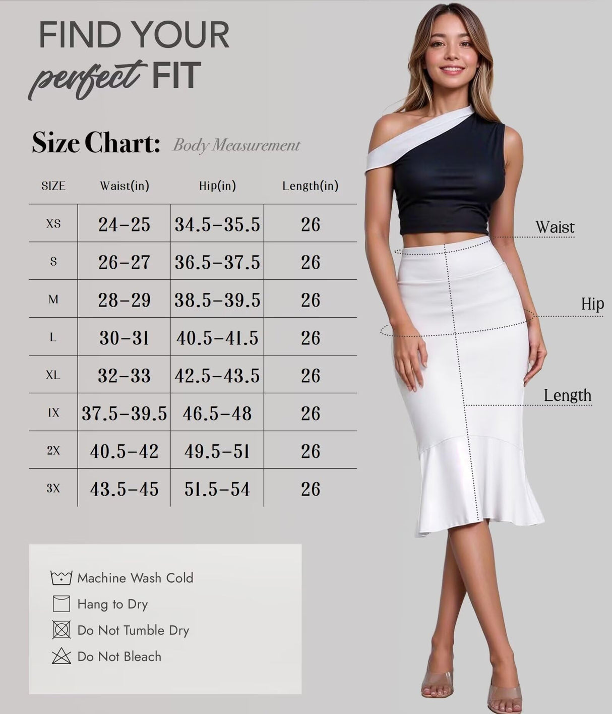 Hybrid & Company Womens Premium Nylon Ponte Stretch Office Fishtail Pencil Skirt High Waist Made in The USA Below Knee