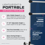 VITA Barre Portable Freestanding Double Ballet Barre, Prodigy, Aluminum | Adjustable Height, USA Made, Home or Gym Exercise Equipment for Kids & Adults | Dance, Fitness, Pilates