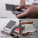 Dango Slim Minimalist Wallet for Men - RFID Blocking - All-Metal, Jet Black