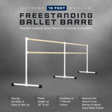 VITA Barre Portable Freestanding Double Ballet Barre, Extreme, Wood | Fixed Height, Made in USA, Home or Gym Exercise Equipment for Kids & Adults | Dance, Fitness, Pilates