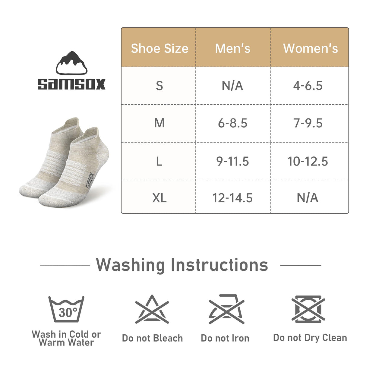 SAMSOX 2-Pair Merino Wool Running Socks, Made in USA Cushioned Athletic Socks for Men & Women (Charleston Low-Cut)