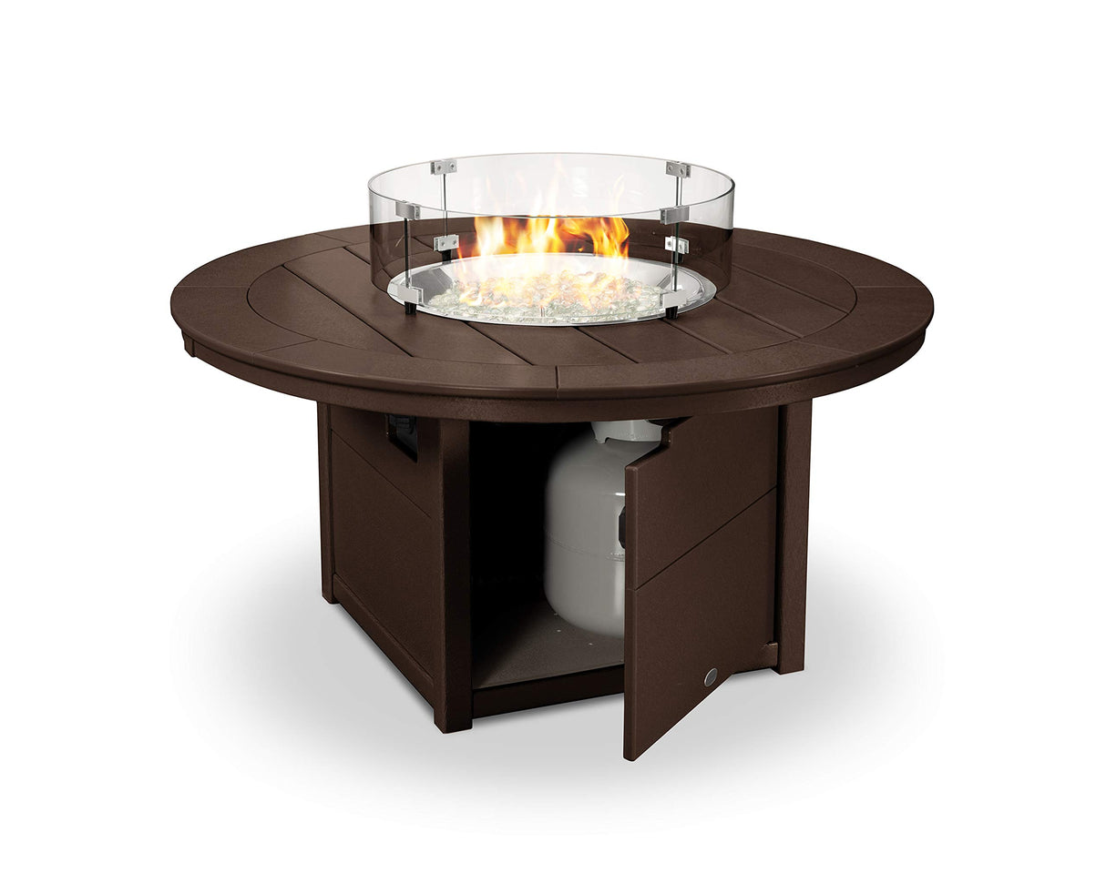 Polywood® Round 48" Fire Pit Table (White)