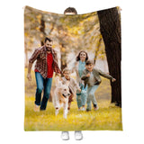 Custom Blanket with Picture Made in USA,Personalized Photo Blanket Throw Photo Blankets for Family Friends Pets,50"x60"