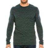 YURO-K Men's Binded Neck Premium Tri-Blend Classic Long Sleeve Crew Neck T-Shirt S-XX Large
