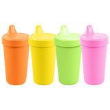 Re-Play Made in USA 10 Oz. Sippy Cups for Toddlers, Pack of 4 - Reusable Spill Proof Cups for Kids, Dishwasher/Microwave Safe - Hard Spout Sippy Cups for Toddlers 3.13" x 6.25", Desert Roses