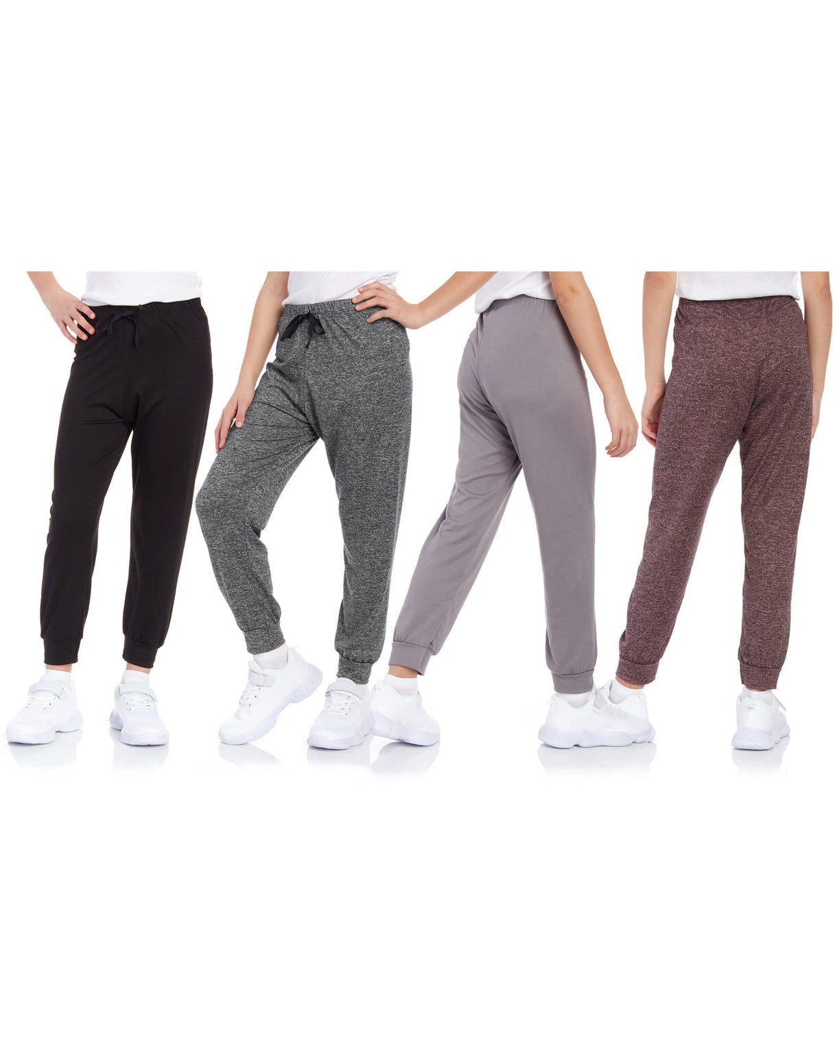 Sweet Hearts Girls' Sweatpants - 4 Pack Super Soft Athletic Performance Jogger Pants: Made in USA (7-16)