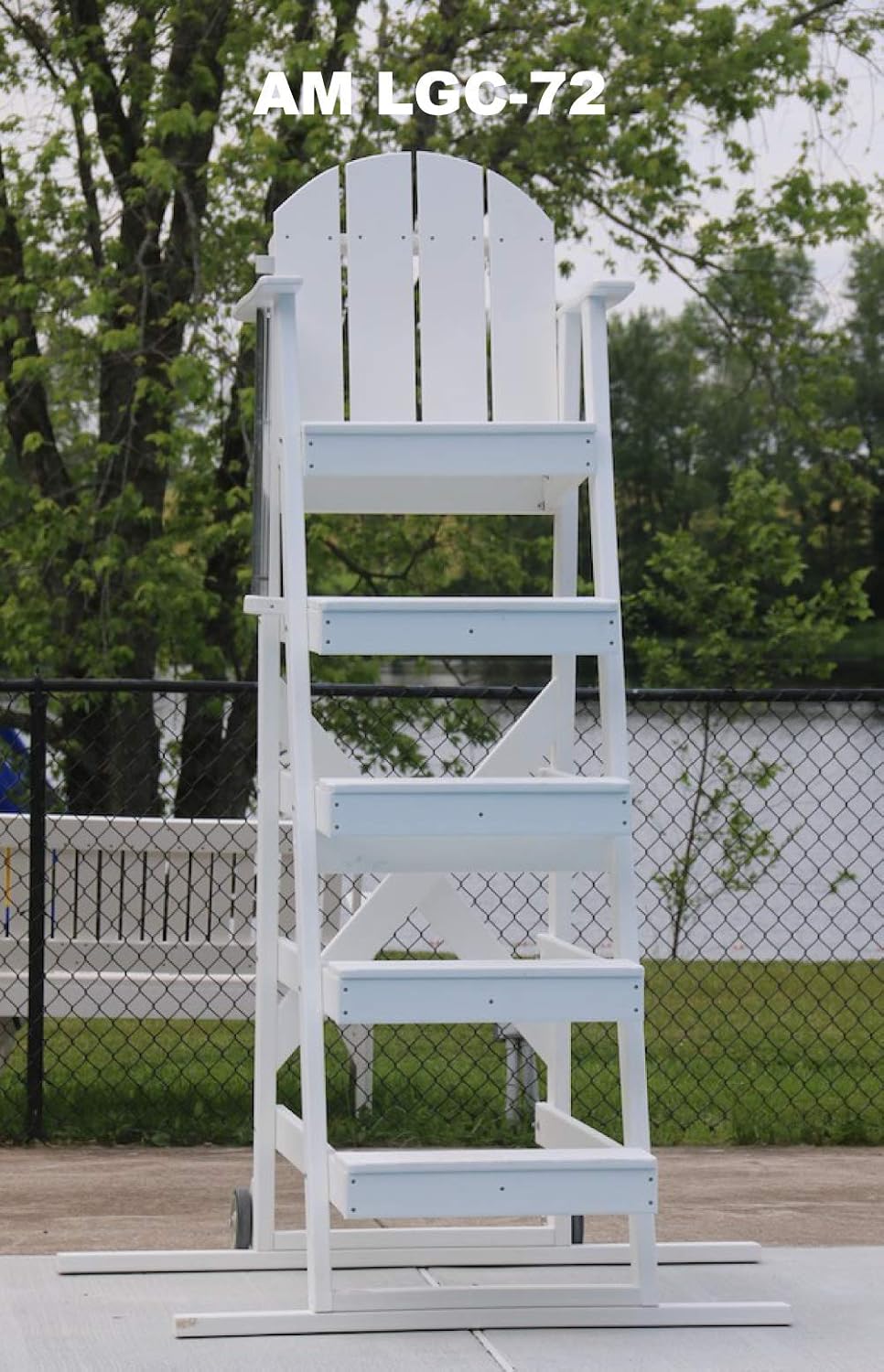Lifeguard Chair for Pool, Lake and Beach (72") Made in The USA - Durable Recycled Plastic Lumber, Long Service Life, Comfortable with Wide Steps, Stable Platform
