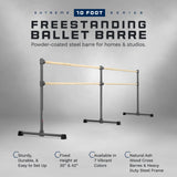 VITA Barre Portable Freestanding Double Ballet Barre, Extreme, Wood | Fixed Height, Made in USA, Home or Gym Exercise Equipment for Kids & Adults | Dance, Fitness, Pilates
