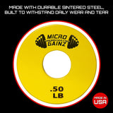 Micro Gainz Standard 1-Inch Center Hole Fractional 2 Pcs Color Weight Plates, Choose (.25LB-1LB) Designed for Standard 1-Inch Dumbbell & Barbell for Strength Training, Made in USA
