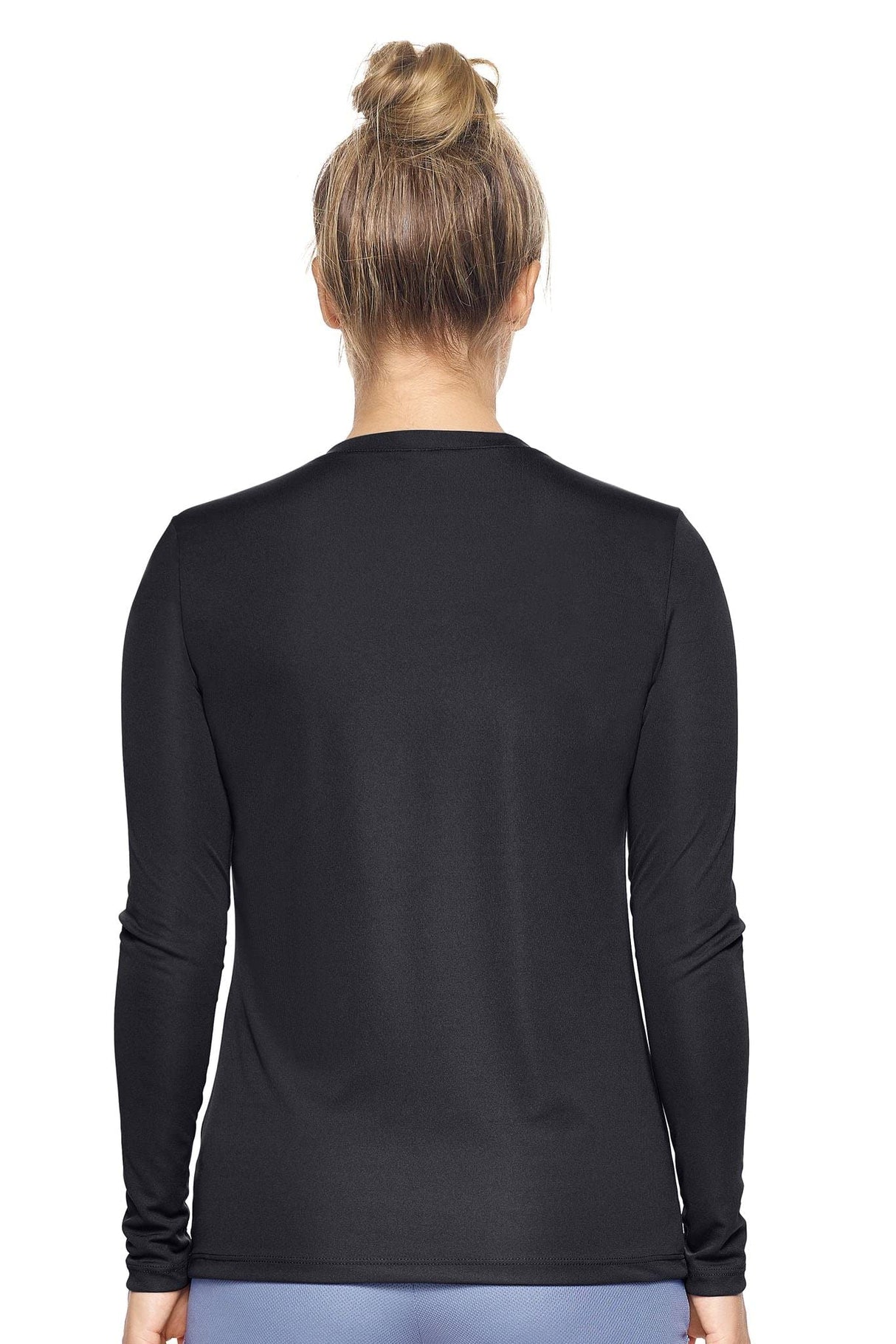 Expert Brand USA-Made Women's Drimax Dry Fit V Neck Athletic Long Sleeve