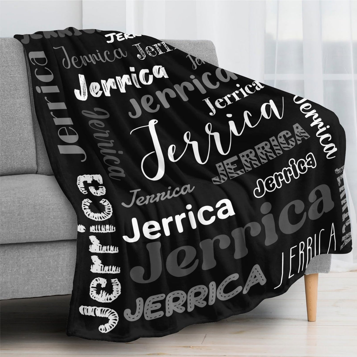 Custom Blanket with Name, Soft Cozy Personalized Name Blankets for Kids, Girls, Boys, Adults, Customized Christmas Blanket for Women, Men, Newborn, New Mom, Red Colors, Made in USA
