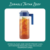 Takeya Patented and Airtight Pitcher Made in the USA, BPA Free Food Grade Tritan Plastic, 2 qt, Avocado
