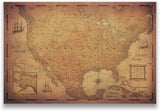 Push Pin USA Travel Map- Golden Aged - Made in Ohio, USA!
